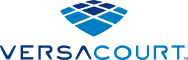 Logo of Versacourt in shades of blue